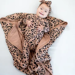 Kyte Baby Baby Blanket in Latte Leopard