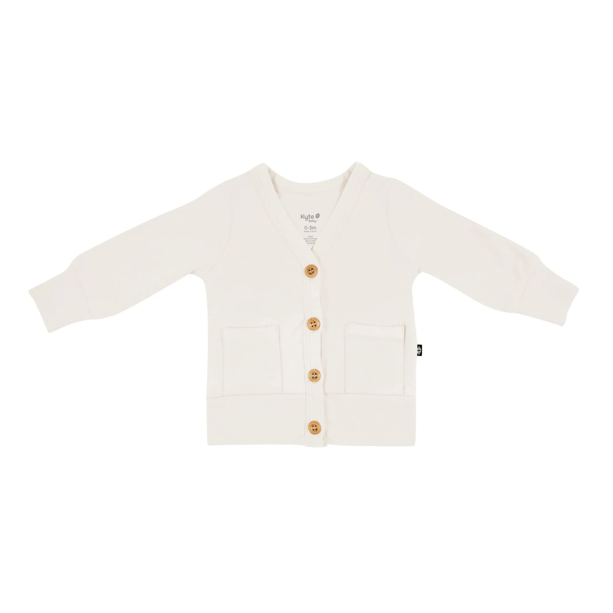 Kyte Baby Bamboo Jersey Cardigan in Oat New