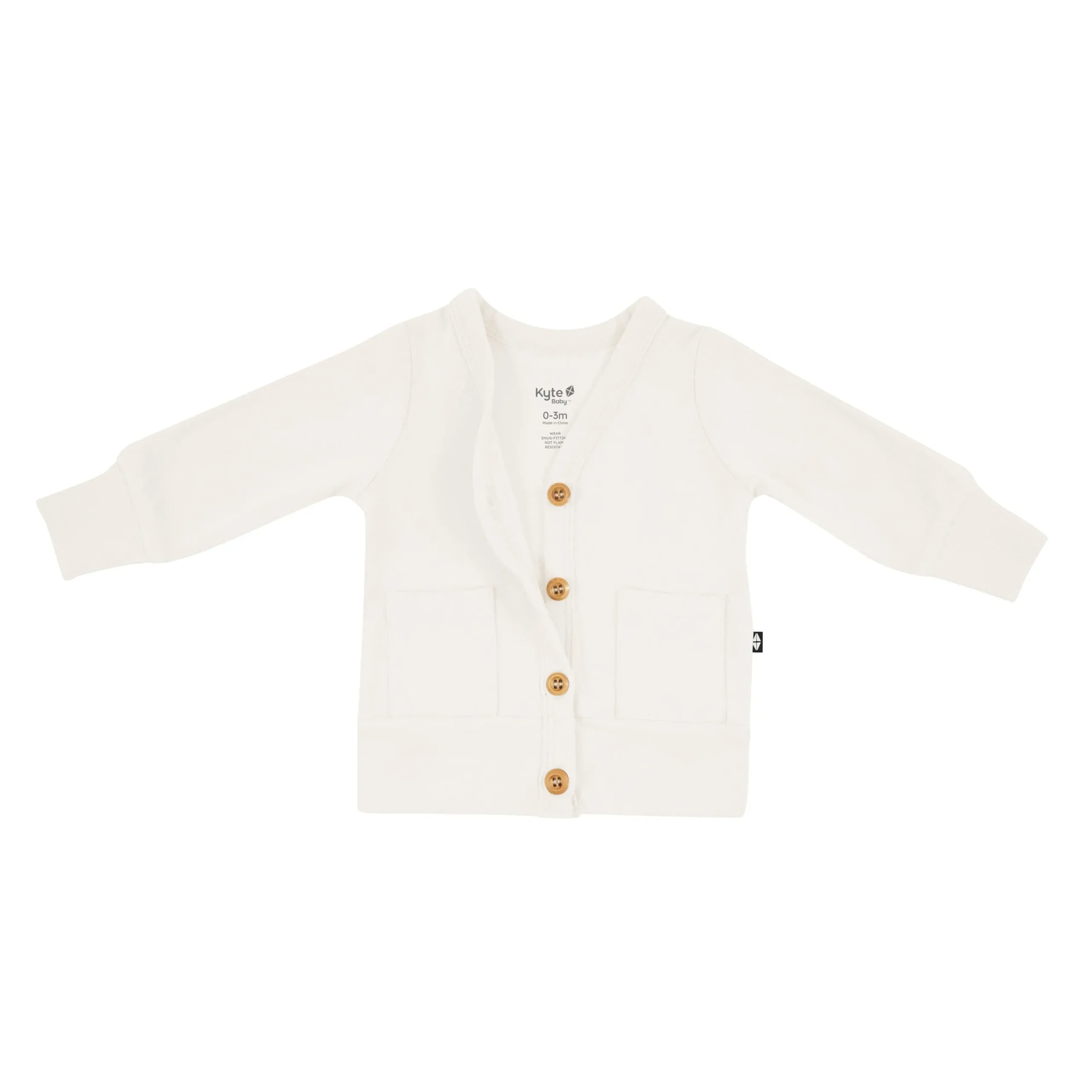Kyte Baby Bamboo Jersey Cardigan in Oat New