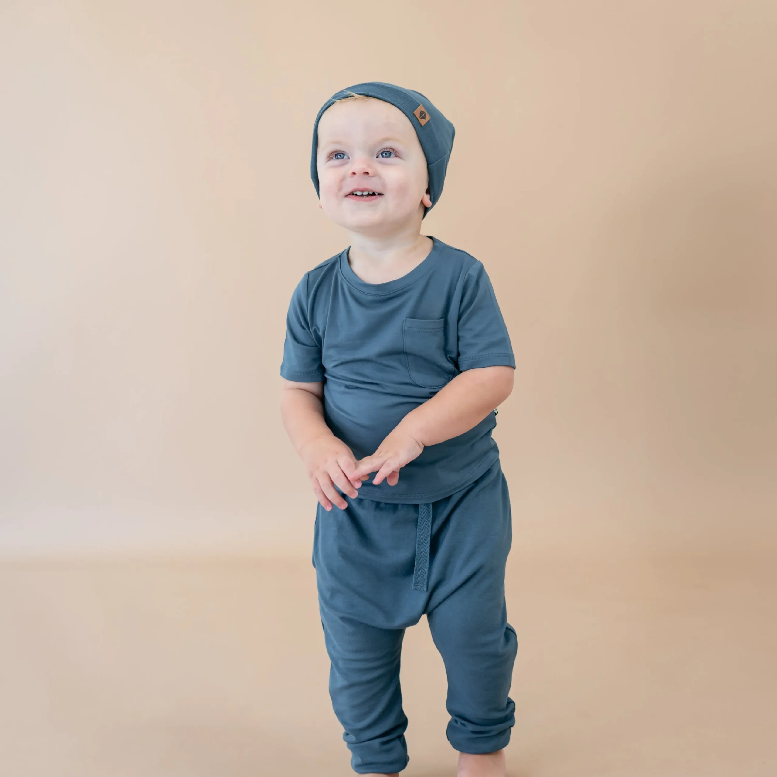 Kyte Baby Bamboo Jersey Harem Pants in Atlantic New
