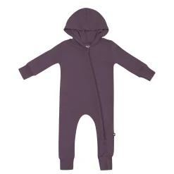 Kyte Baby Bamboo Jersey Hooded Zippered Romper in Currant New