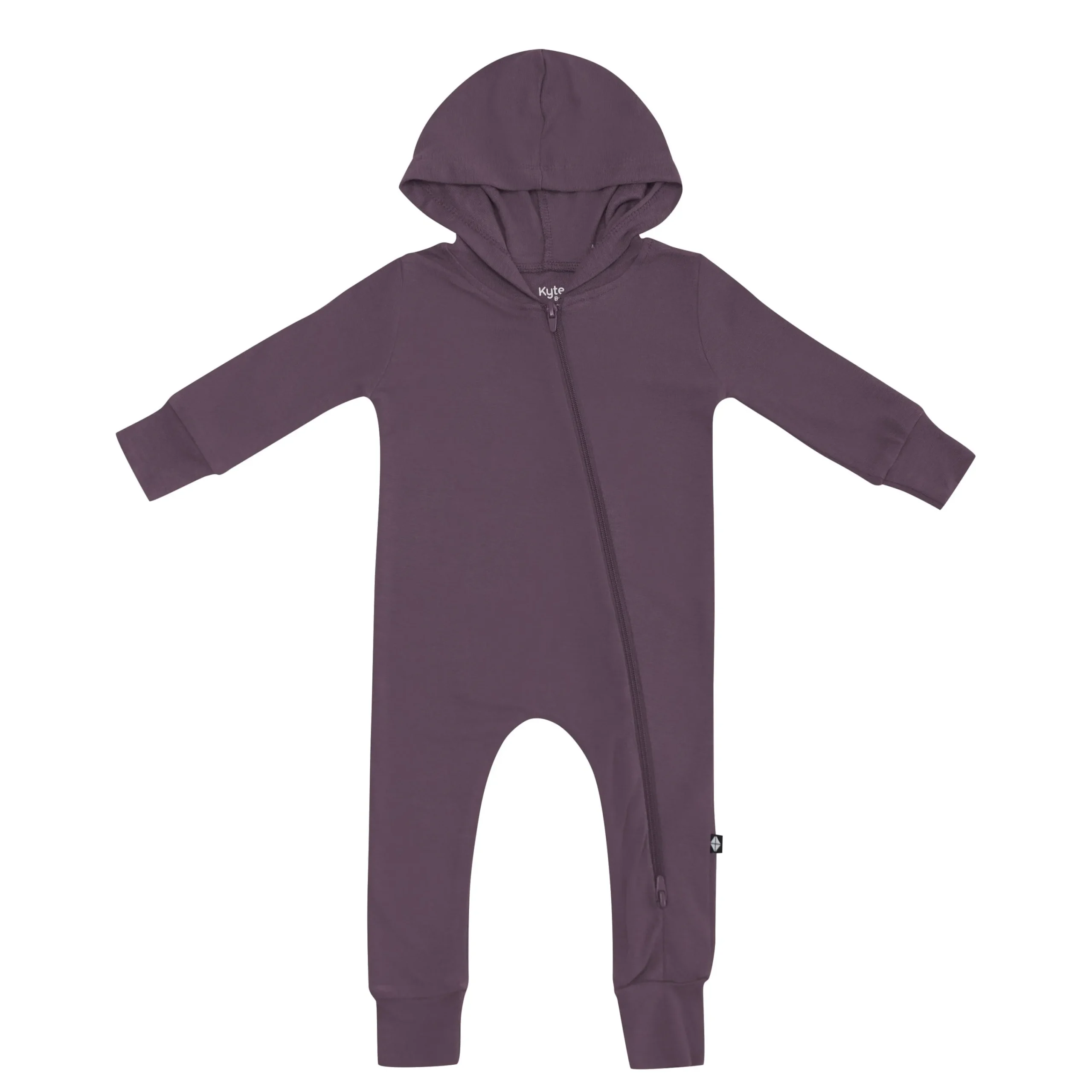 Kyte Baby Bamboo Jersey Hooded Zippered Romper in Currant New