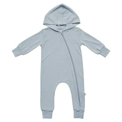 Kyte Baby Bamboo Jersey Hooded Zippered Romper in Fog Outlet