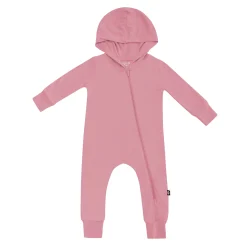 Kyte Baby Bamboo Jersey Hooded Zippered Romper in Apple Blossom Outlet