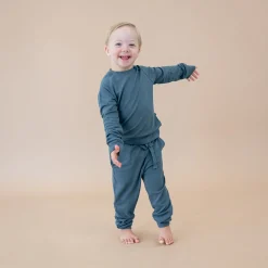 Kyte Baby Bamboo Jersey Jogger Set in Atlantic