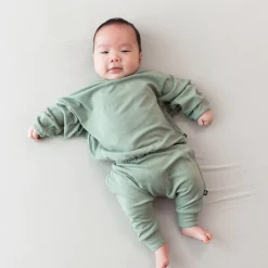 Kyte Baby Bamboo Jersey Long Sleeve Drop Shoulder Top in Thyme Clearance