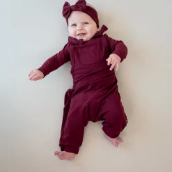 Kyte Baby Bamboo Jersey Overall in Burgundy Clearance