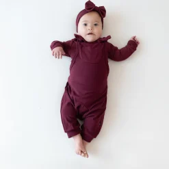 Kyte Baby Bamboo Jersey Overall in Burgundy Clearance