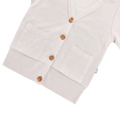 Kyte Baby Bamboo Jersey Toddler Cardigan in Oat Hot