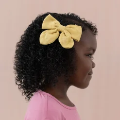 Kyte Baby Bamboo Muslin Alligator Clip Bow in Sandcastle Clearance