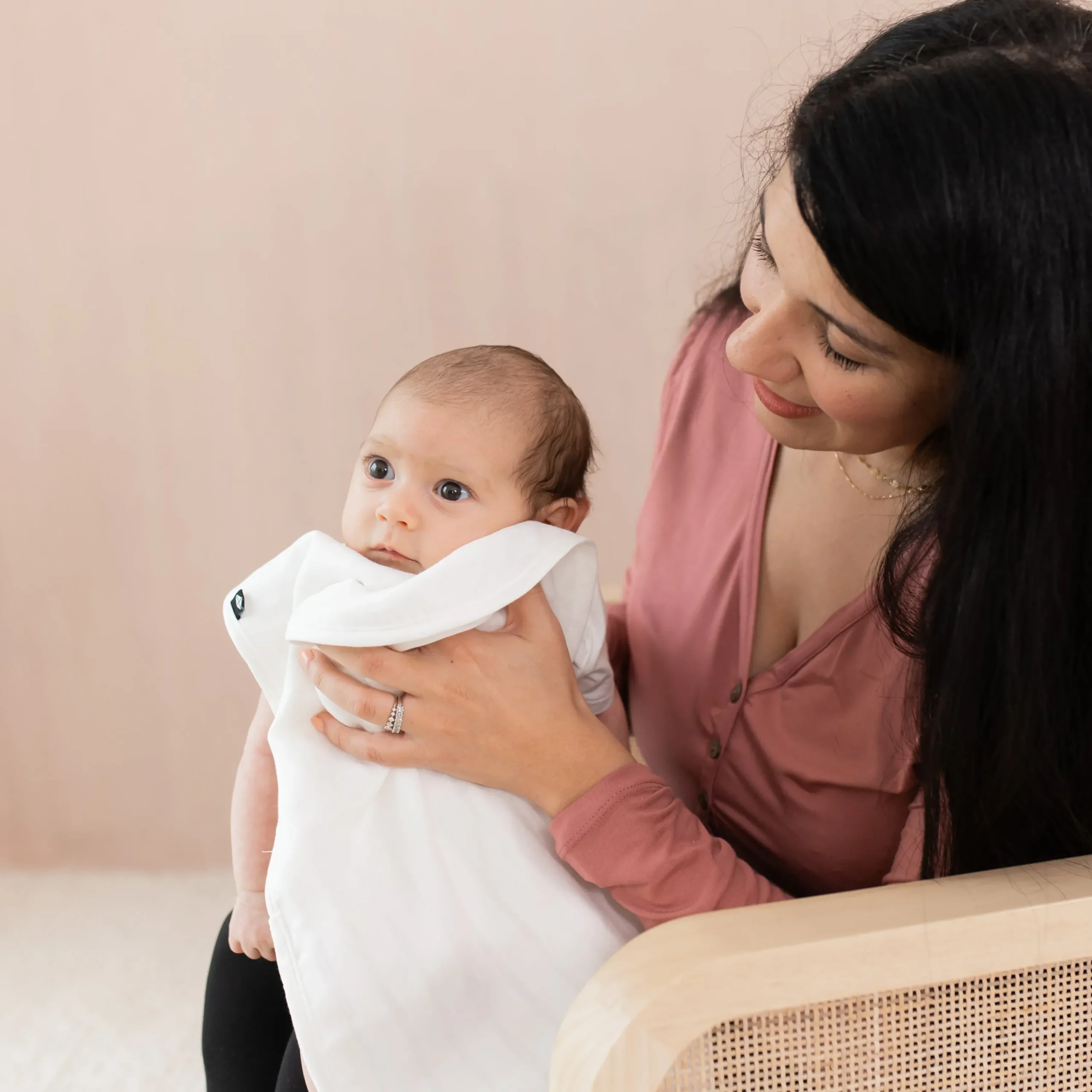 Kyte Baby Bamboo Muslin Burp Cloth in Cloud Hot