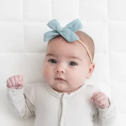 Kyte Baby Bamboo Muslin Medium Bow in Mist Clearance