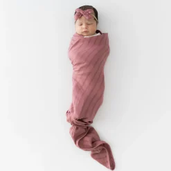 Kyte Baby Bamboo Muslin Swaddle Blanket in Dusty Rose