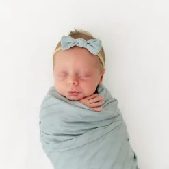 Kyte Baby Bamboo Muslin Tiny Bow in Mist Best