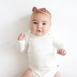 Kyte Baby Bamboo Muslin Tiny Bow in Dusty Rose Hot