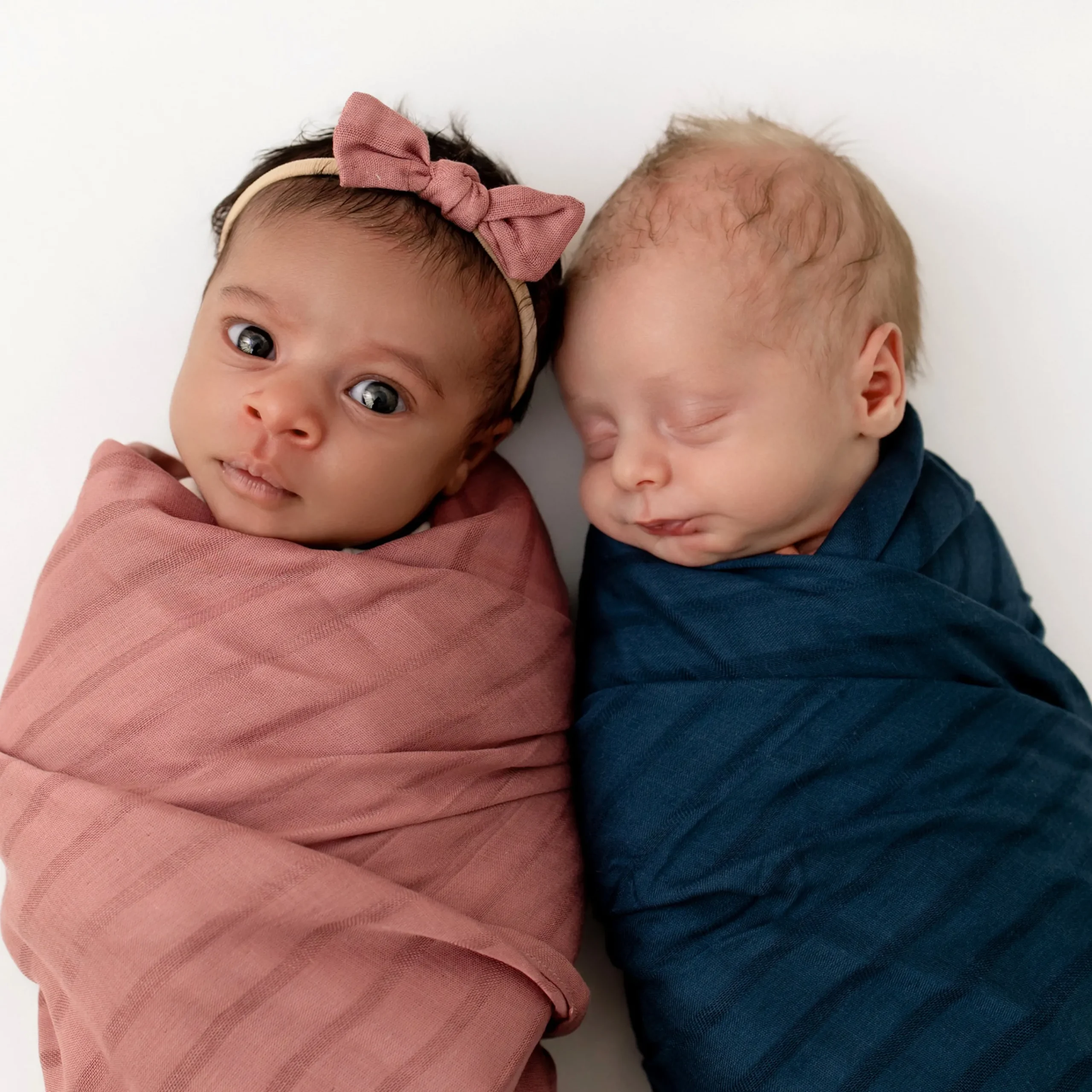 Kyte Baby Bamboo Muslin Tiny Bow in Dusty Rose Hot