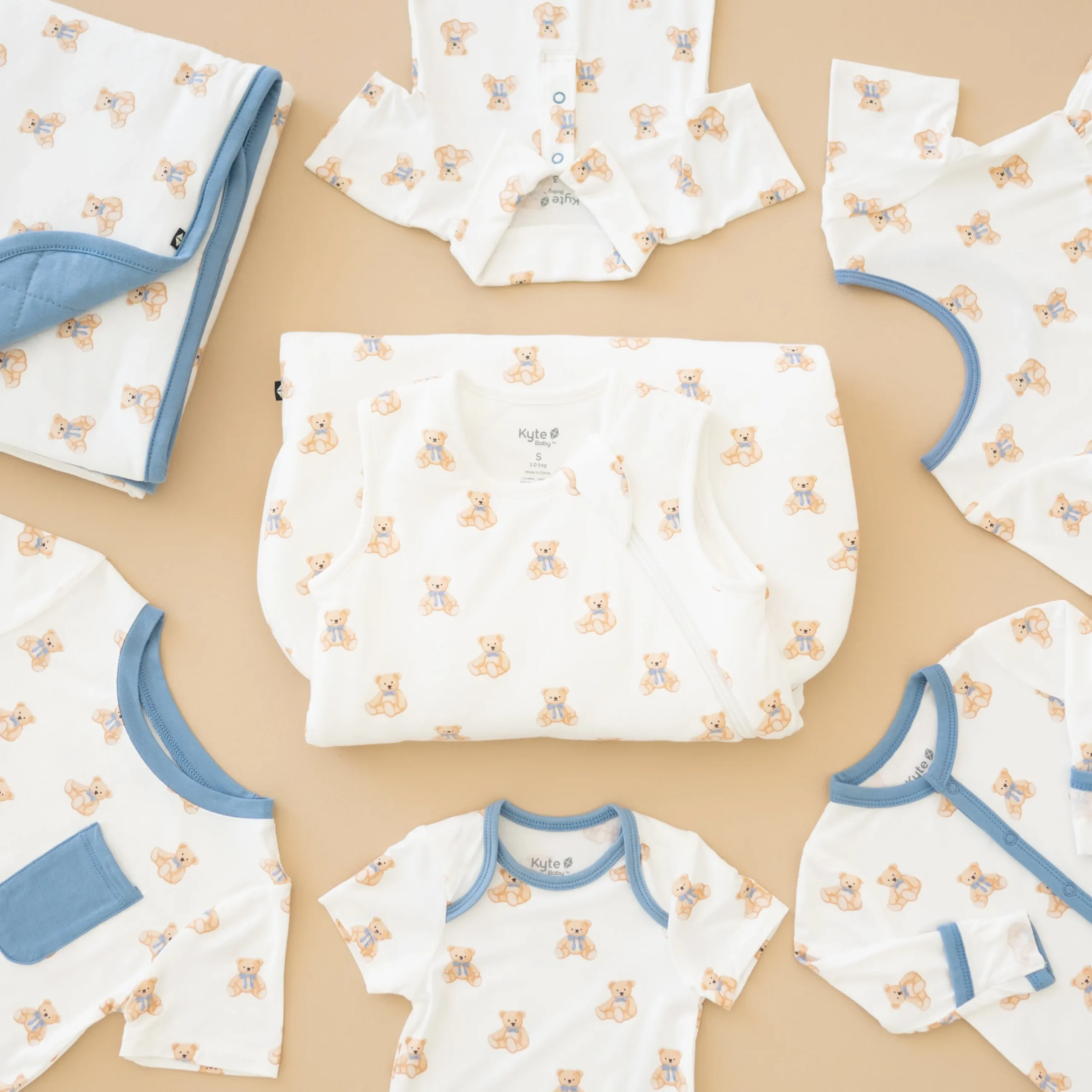 Kyte Baby Bodysuit in Teddy Bear Best