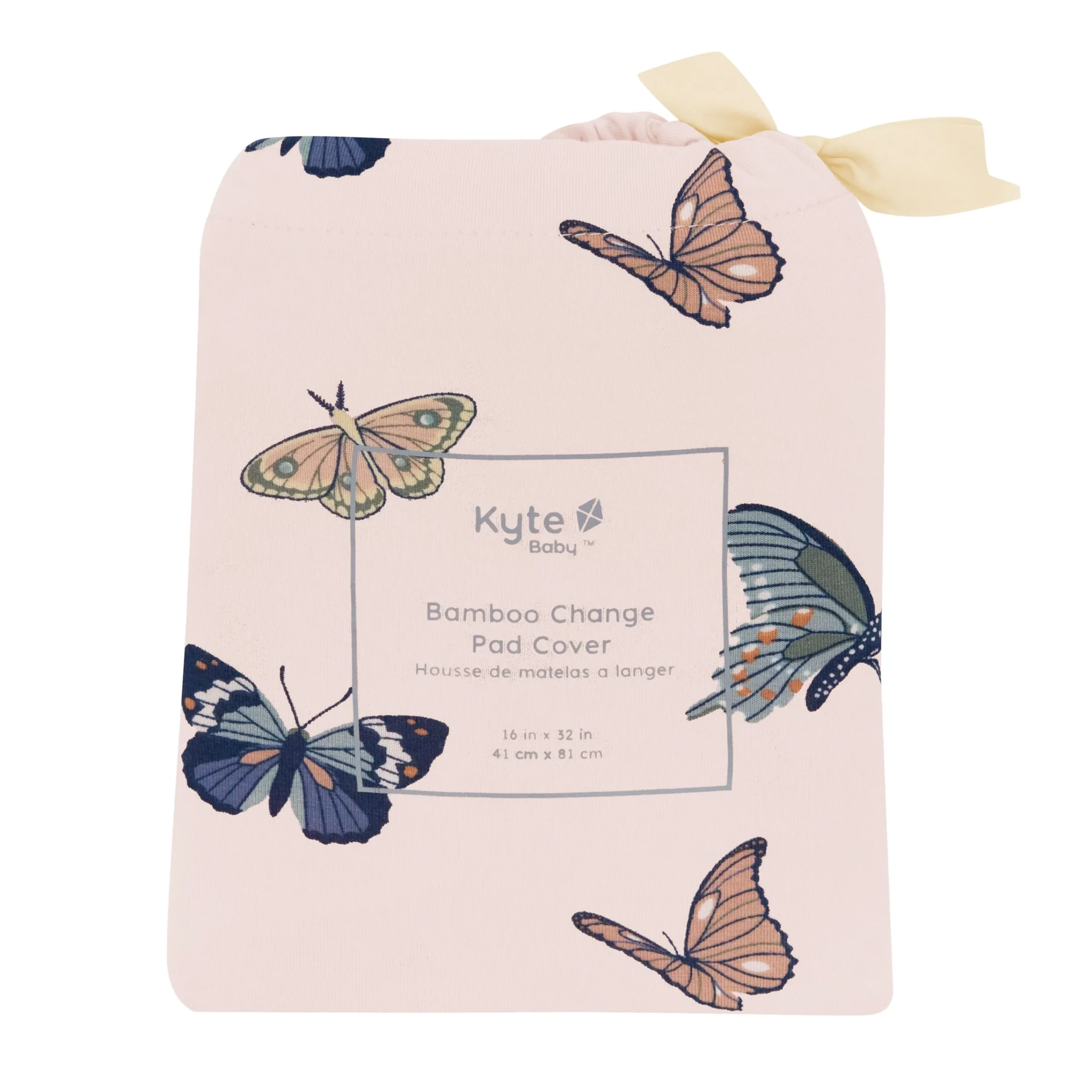 Kyte Baby Change Pad Cover in Blush Butterfly Clearance