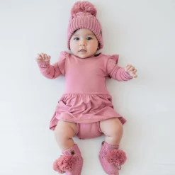 Kyte Baby Chunky Cable Knit Beanie in Apple Blossom