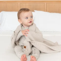 Kyte Baby Chunky Knit Baby Blanket in Oat Outlet
