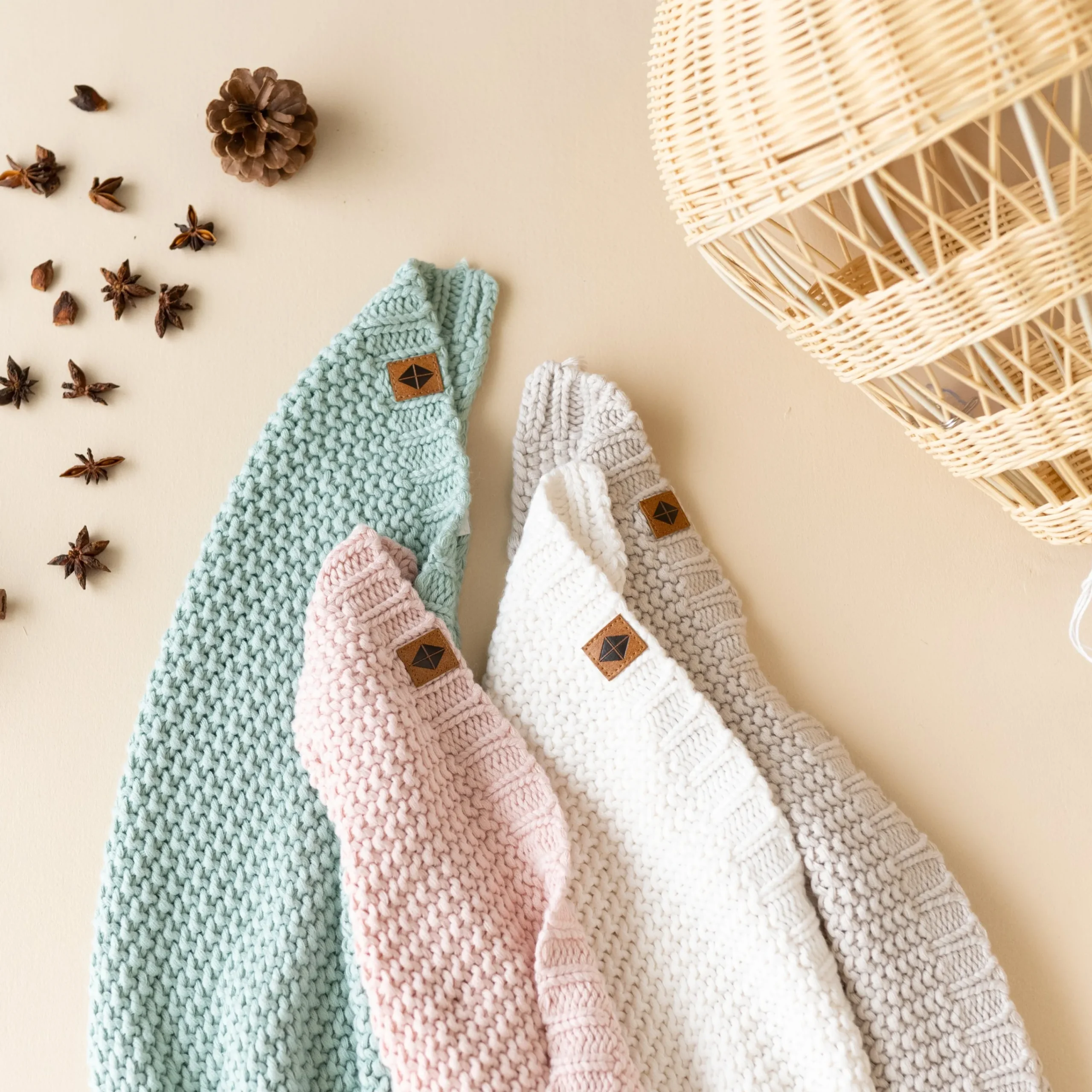 Kyte Baby Chunky Knit Baby Blanket in Oat Outlet