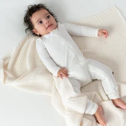 Kyte Baby Chunky Knit Baby Blanket in Cloud Clearance