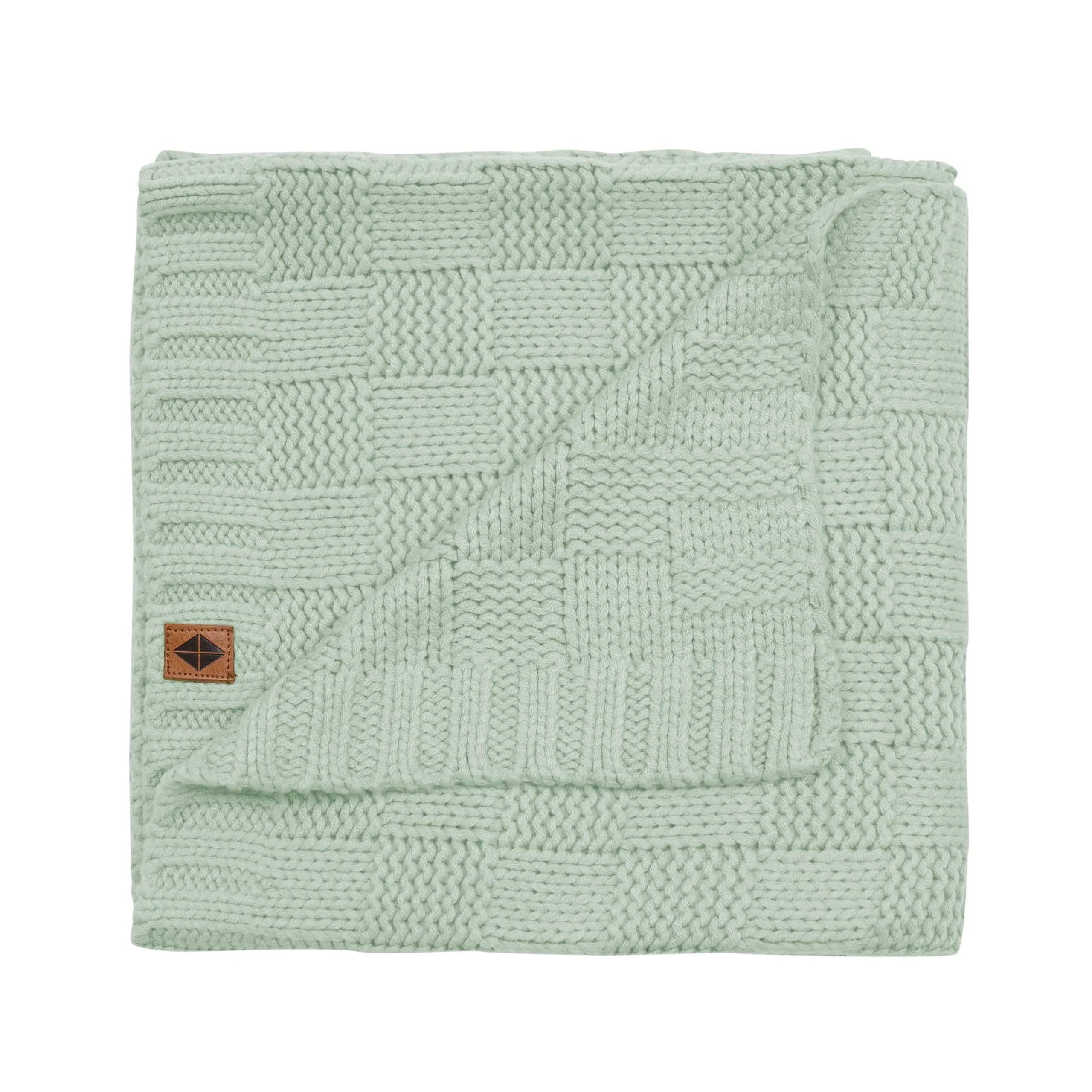 Kyte Baby Chunky Knit Basket Weave Baby Blanket in Thyme