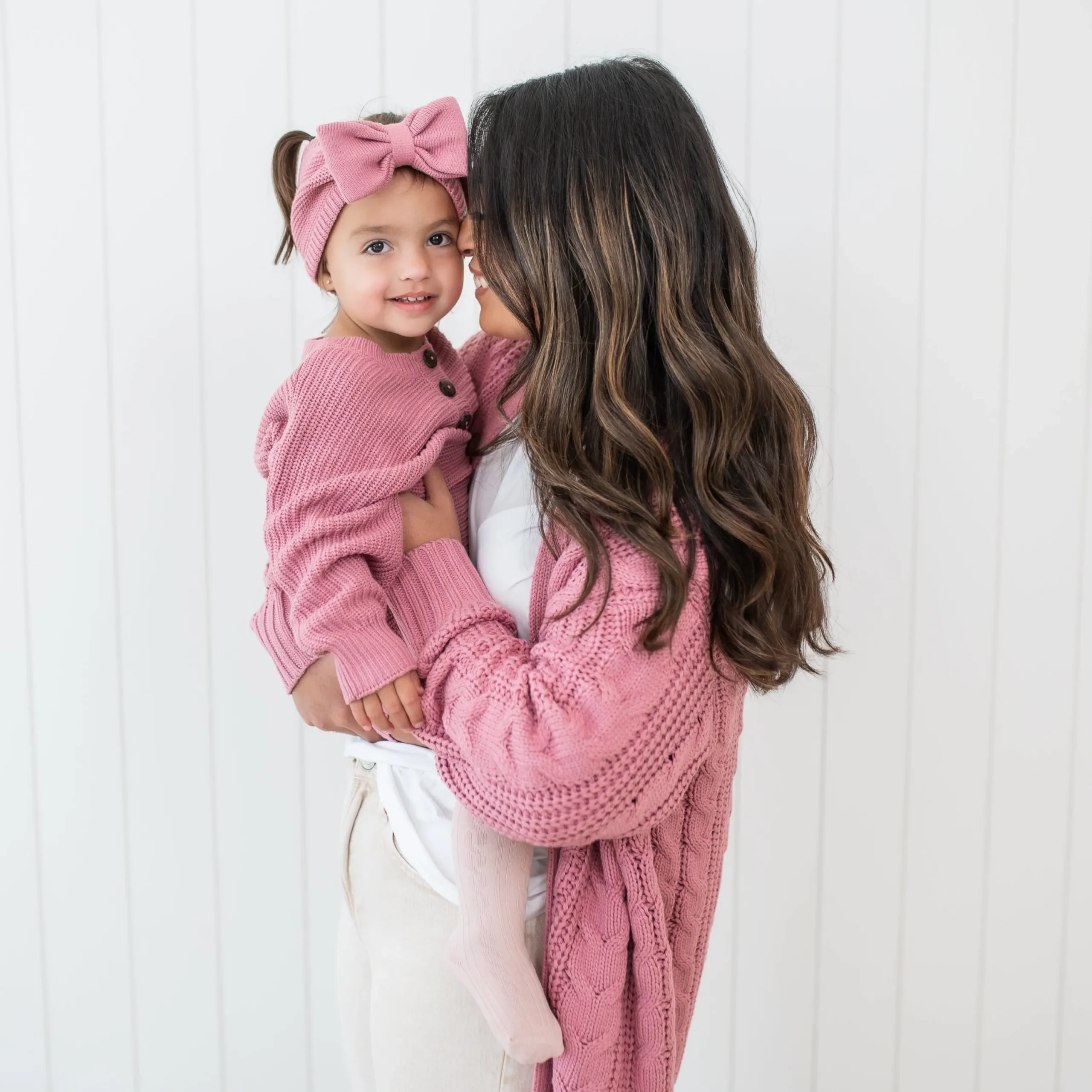 Kyte Baby Chunky Knit Bow Headband in Apple Blossom Best