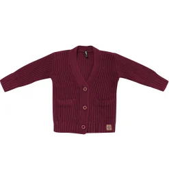 Kyte Baby Chunky Knit Oversized Cardigan in Burgundy Outlet