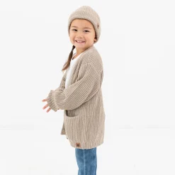 Kyte Baby Chunky Knit Oversized Cardigan in Almond Outlet