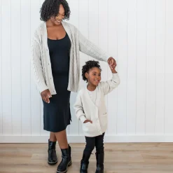 Kyte Baby Chunky Knit Oversized Cardigan in Oat Outlet