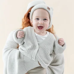 Kyte Baby Chunky Knit Oversized Cardigan in Oat Outlet