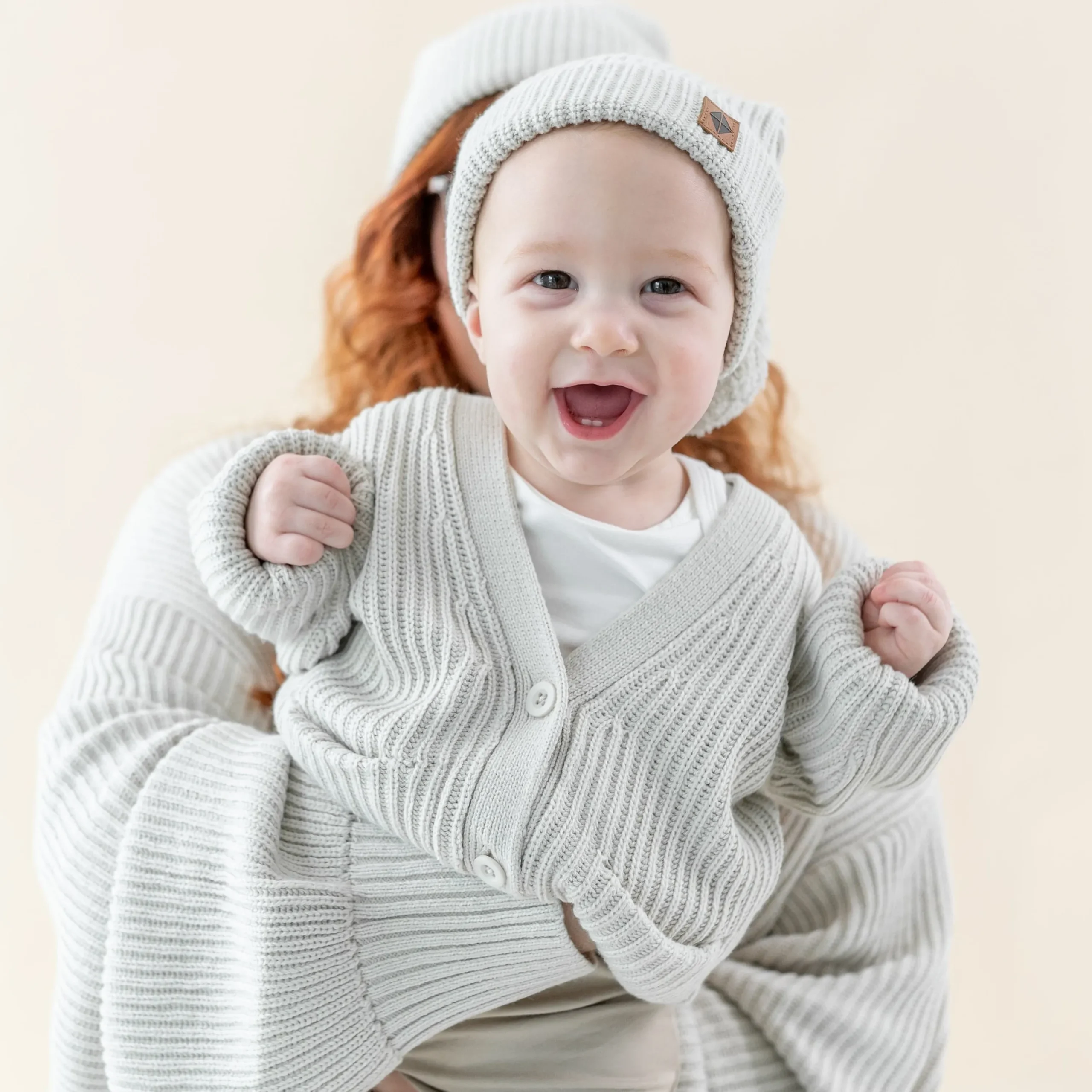 Kyte Baby Chunky Knit Oversized Cardigan in Oat Outlet