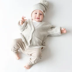 Kyte Baby Chunky Knit Oversized Cardigan in Oat Outlet