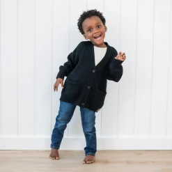 Kyte Baby Chunky Knit Oversized Cardigan in Midnight Sale