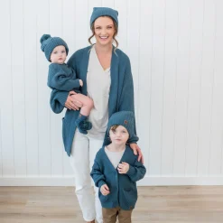 Kyte Baby Chunky Knit Oversized Cardigan in Atlantic Hot