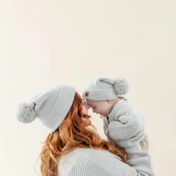 Kyte Baby Chunky Knit Pom Beanie in Oat Best