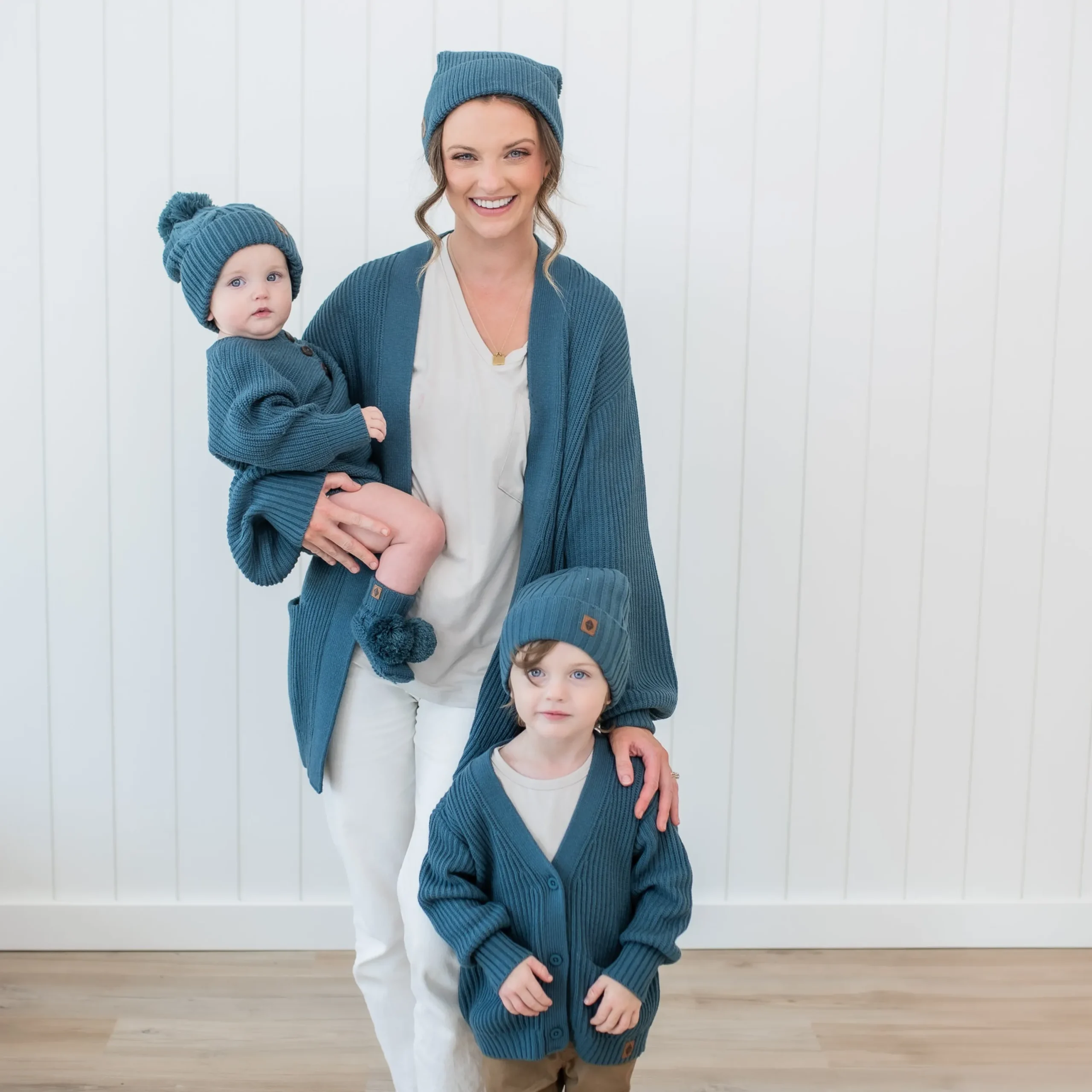 Kyte Baby Chunky Knit Ribbed Beanie in Atlantic Hot
