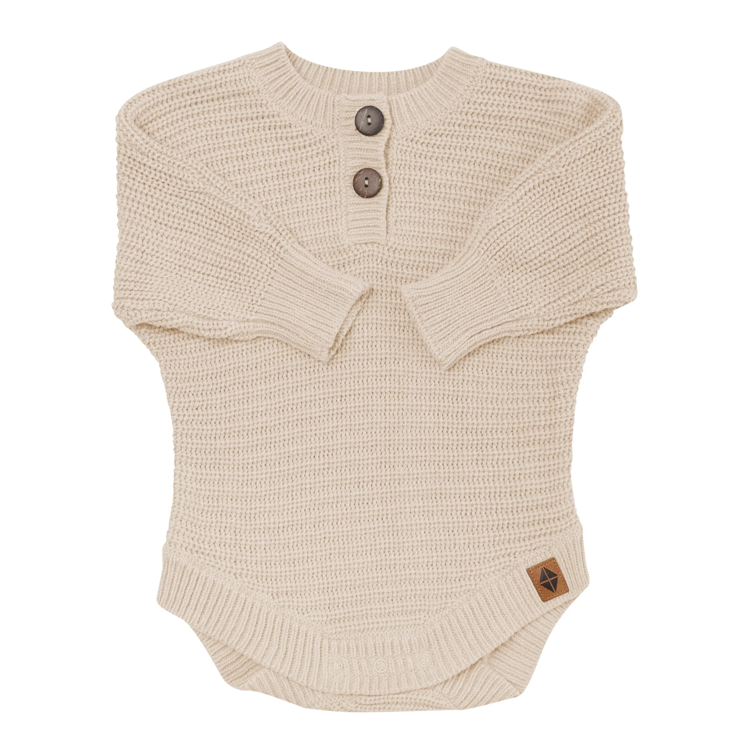 Kyte Baby Chunky Knit Romper in Almond Sale