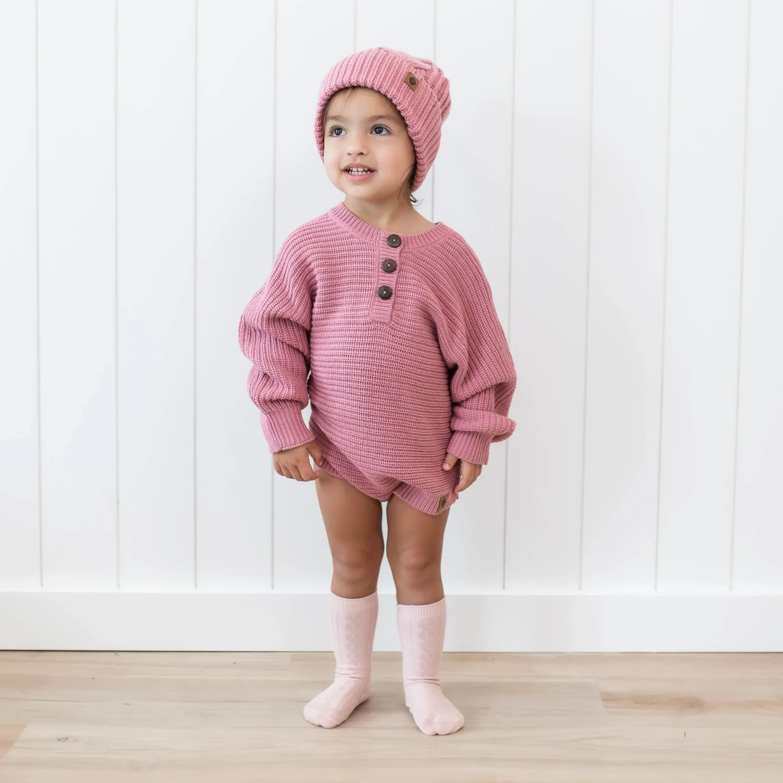 Kyte Baby Chunky Knit Romper in Apple Blossom Online