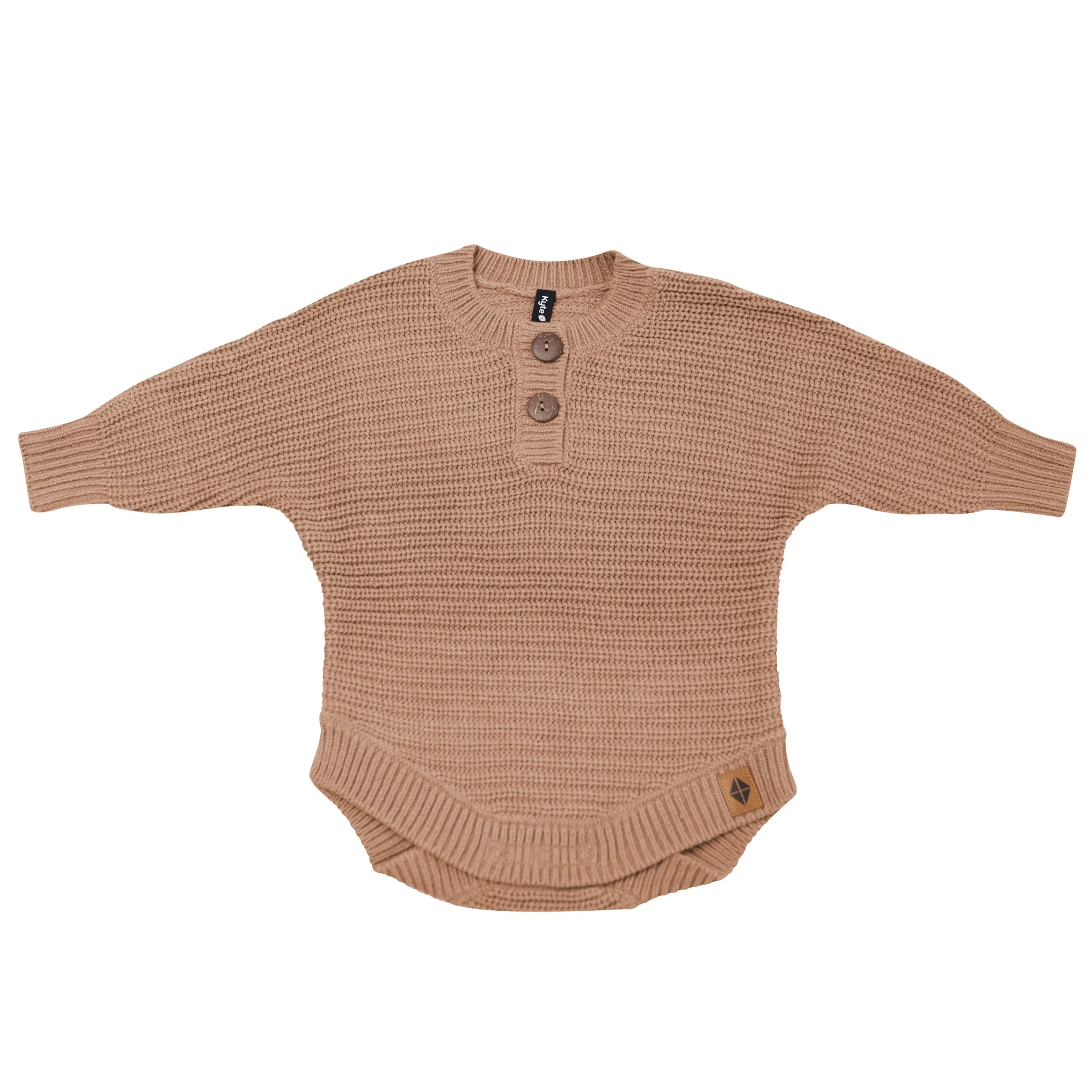 Kyte Baby Chunky Knit Romper in Latte New