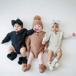 Kyte Baby Chunky Knit Romper in Latte New