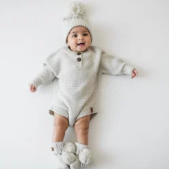 Kyte Baby Chunky Knit Romper in Oat