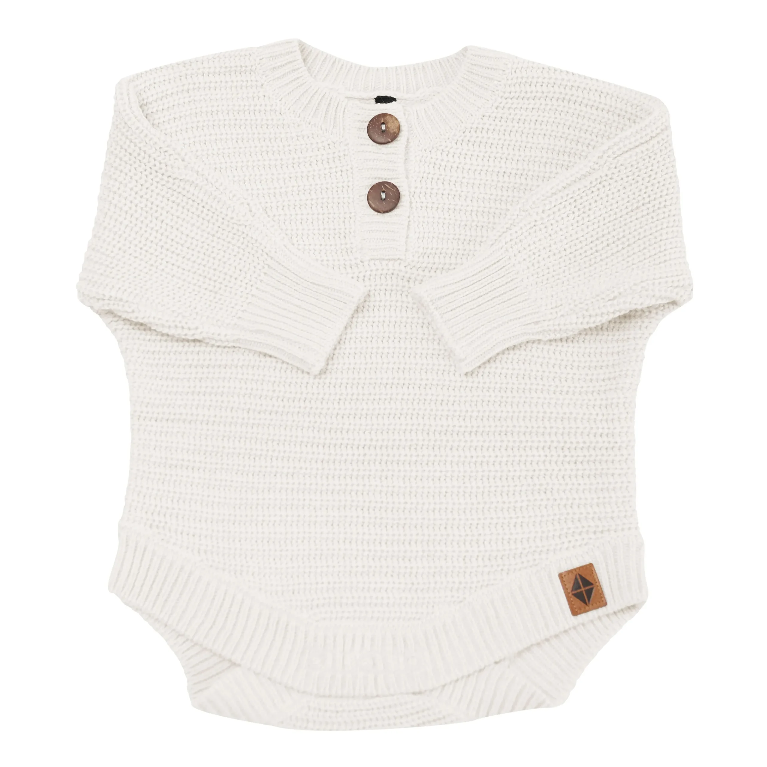 Kyte Baby Chunky Knit Romper in Oat