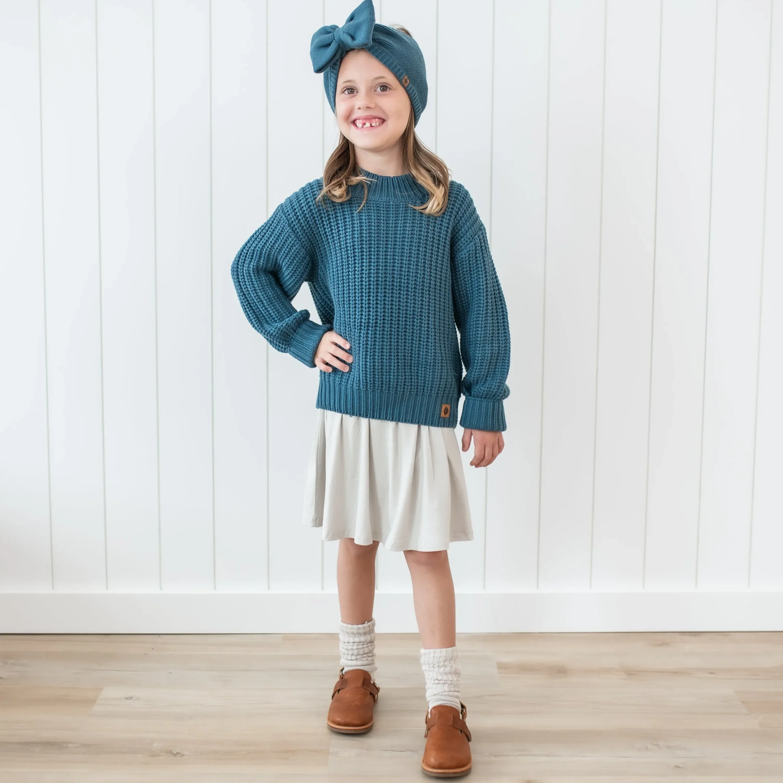 Kyte Baby Chunky Knit Sweater in Atlantic Discount