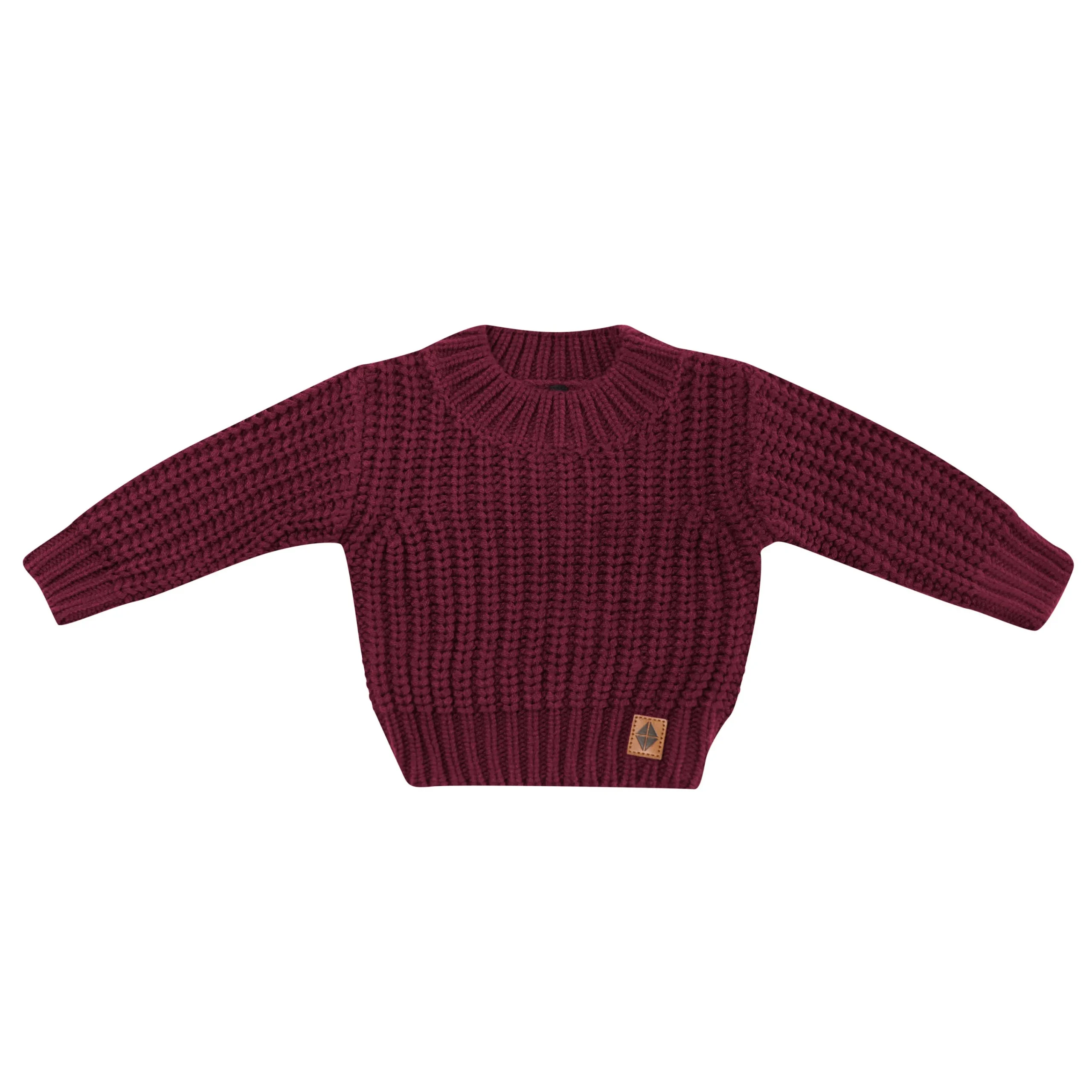Kyte Baby Chunky Knit Sweater in Burgundy Sale