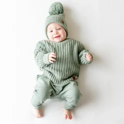 Kyte Baby Chunky Knit Sweater in Thyme