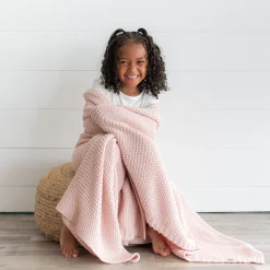 Kyte Baby Chunky Knit Toddler Blanket in Blush Online