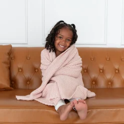Kyte Baby Chunky Knit Toddler Blanket in Blush Online