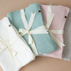 Kyte Baby Chunky Knit Toddler Blanket in Oat New